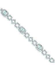 Genuine .925 Sterling Silver Diamond & Light Swiss Blue Topaz Bracelet 11.6 Grams . 100% Satisfaction Guaranteed.