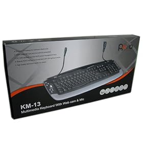 Pixxo Multimedia Keyboard with Web Cam & Microphone Black/Gray color (KM-1301)