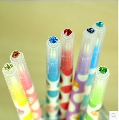 Set of 8 Cute Cartoon Erasable Assorted Highlighters Pens Fluorescent Ink Markers 8 Different Colors Set For Books Kids School