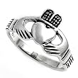 Sterling Silver Ring - Claddagh - 3mm Band Width and 11mm Face Height in Sizes: 4-9