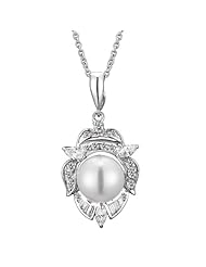 Cubic Zirconia And Sterling Silver Pearl Pendant