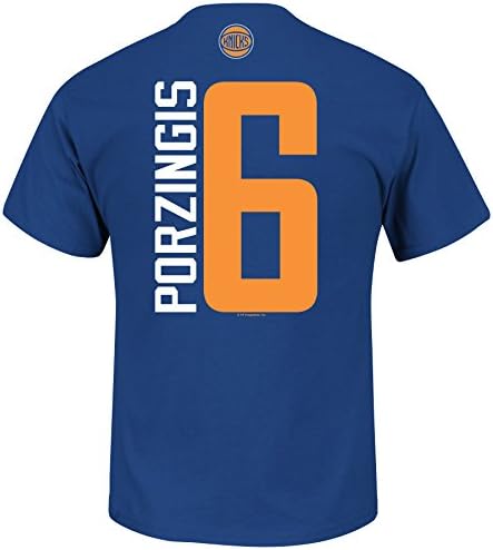 Kristaps Porzingis New York Knicks Custom Name And Number T-Shirt (Blue) M