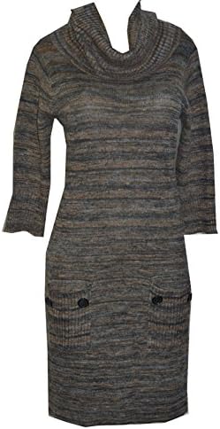 ALYX Dresses Brown Mult Neck Cowel Sweeter Dress (Medium m)