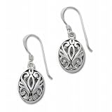 Bridge Jewelry Sterling Silver Twist Marquis Earrings - Silver