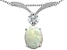 Tommaso Design(tm) Oval 8x6mm Genuine Opal and Diamond Pendant in 14 kt White Gold