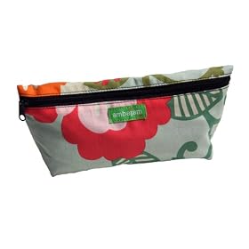 Ambajam Medium Fabric Cosmetic Bag, Zanzabelle Brown Zipper
