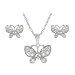 Tressa Sterling Silver CZ Pave Butterfly Necklace and Earring Set