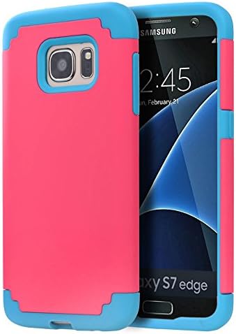 Galaxy S7 Armor Case,X-Master® [Shock Absorption] [Minimalism Series] Hybrid Dual Layer Armor Defender Protective Case Cover for Samsung Galaxy S7 5.1 inch (2016) (blue+hot pink)