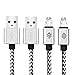 Micro USB Cable,[2-Pack] 6''ft/2m Premium Durable Nylon Braided Tangle-Free High Speed Data Sync Charger Cord with Aluminum Heads for Android Samsung HTC Motorola LG Sony BlackBerry and More (Silver)