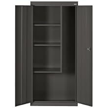 Sandusky Lee VFC1301566-09 Black Steel Janitorial/Supply Cabinet, 3 Fixed Side Shelves, 66" Height x 30" Width x 15" Depth