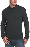 Calvin Klein Mens Long Sleeve Five Button Mock Neck Waffle Shirt
