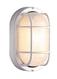 Preferred Industries TR41005-WHT Aluminum Oval Deck Light with Frosted Glass and Ceramic Socket