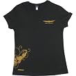 Joe Rocket Goldwing Women's Short-Sleeve Fashion Shirt w/ Free B&F Heart Sticker Bundle - Black
