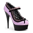 6 Inch Sexy High Heel Mary Jane Pumps Purple Satin Ruffles Platform Shoes