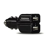 PowerGen Dual Port USB Car Charger for Apple and Android devices