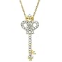 14k Yellow Gold Diamond Heart and Key Pendant (1/10 cttw, I-J Color, I2-I3 Clarity)
