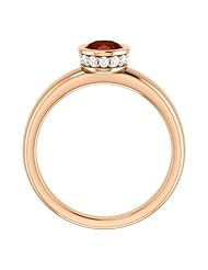 10K Rose Gold 7.00x5.00mm Oval Cut Mozambique Garnet and Diamond Ring -- LIFETIME WARRANTY