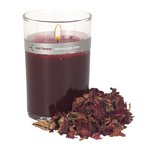 red flower Petal Top Candle 1 ea