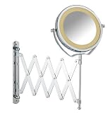 Wenko - 3656380100 - Brolo - Miroir Mural - Bras Télescopique - Lumière Led - Grossissement X3 - Diamètre: 15 cm