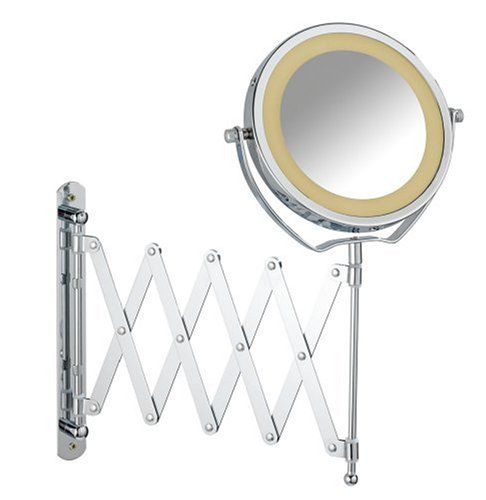 Wenko 3656380100 Led Kosmetik-Wandspiegel Brolo ausziehbar Durchmesser 15 cm