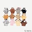 6 Plush Velour Animal Hand Puppets