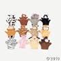 6 Plush Velour Animal Hand Puppets