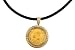   - 14K Yellow Gold 1/25 oz. 2005 Tonkinese Cat Coin Set in Snakeskin Prong Bezel. Hangs From Black Cord.