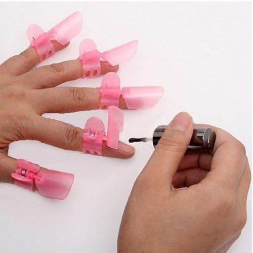 New 10pcs Pink Nail Art Polish Varnish Protection Clips Protectors by Luck Technology