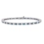 14k White Gold Blue and White Diamond Bracelet (3 cttw), 7"