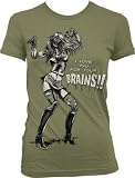 I Love You For Your Brains!! Juniors Zombie T-shirt, Female Zombie in Heels Juniors Shirt