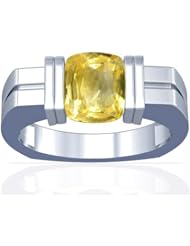 Platinum Cushion Cut Yellow Sapphire Solitaire Ring
