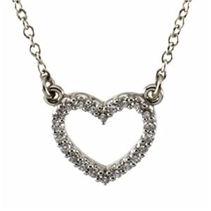 Platinum Diamond Heart Necklace