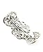 Women's Rhinestone Metal Hair Barrette Clip Hair Pin Antique Silver IMB2121