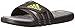 adidas Unisex Adissage Cloudfoam Slides Sandal, Black/Solar Slime/Iron Metallic, 9 US Men