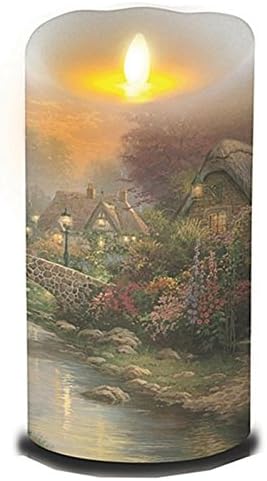 Thomas Kinkade Candle Battery Operated - Beside Bridge 7 Inch