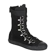 MENS Suede Casual Calf Sneaker Boot Black Red Plaid Punk Rocker Emo