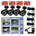 VideoSecu 4 Channel USB DVR System MPEG4 Internet Remote Control, including 4 Color Audio Infrared IR Day Night Vision Security Cameras, 1 of 4 CH Power Supply and 4 Camera Extension Cables WAN