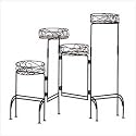 BLACK 4 TIER METAL PLANT STAND SHELF FOLDABLE SCREEN
