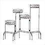 BLACK 4 TIER METAL PLANT STAND SHELF FOLDABLE SCREEN