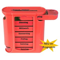 Medikamentendosierer Pillenbox rot 1 St�ck Pillendose Tablettenbox Medi - Arznei- Medikamentenspender 7 Tage Original Tiga-Med Qualit�t
