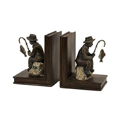 2-Piece Vintage Style Bronze Colored Fisherman Bookends