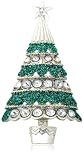 Green Christmas Tree Pin w/ White Crystal Accent by Margot Townsend