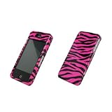 Premium Hot Pink and Black Zebra Skin Design Hard Cover Crystal Case for Ap ....