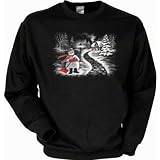 Weihnachten Sweatshirt Schneemann Landschaft Wintermotiv: Winterlandschaft (Fb schwarz)