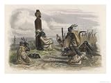 The Body of a Maori Chief is Seated Beneath an Image of the Tribal
God Artists Giclee Poster Print by Masson , 18x24