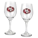 NIB San Francisco 49ers NFL 2pc Team Wine Glass Cup Set