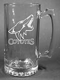 NHL Phoenix Coyotes Laser Etched 27oz Glass Beer Mug