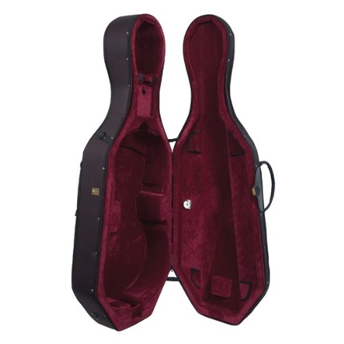 Prelude Shaped Cello Case - 4/4, Burgundy Interior/Black Exterior On Sale