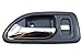 PT Auto Warehouse HO-2579MH-FL - Inside Interior Inner Door Handle, Light Gray Housing with Chrome Lever - 4-Door Sedan, Driver Side Front