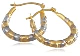 Image of 9ct 2 Colour Mini Groove Creole Earrings